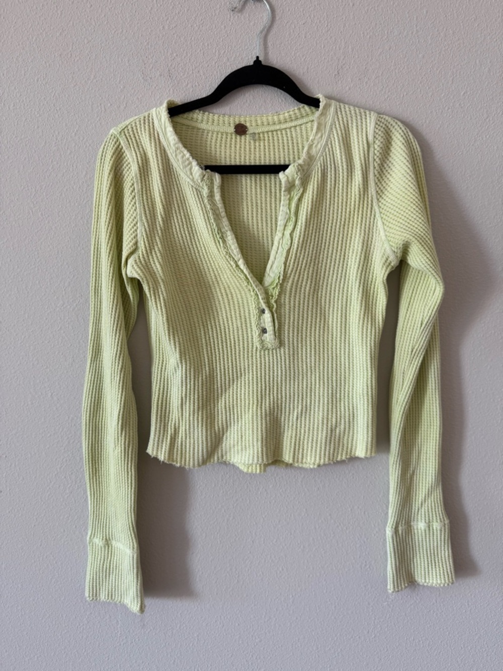 Free People Basic One Colt Light Green Long Sleeve Top XS